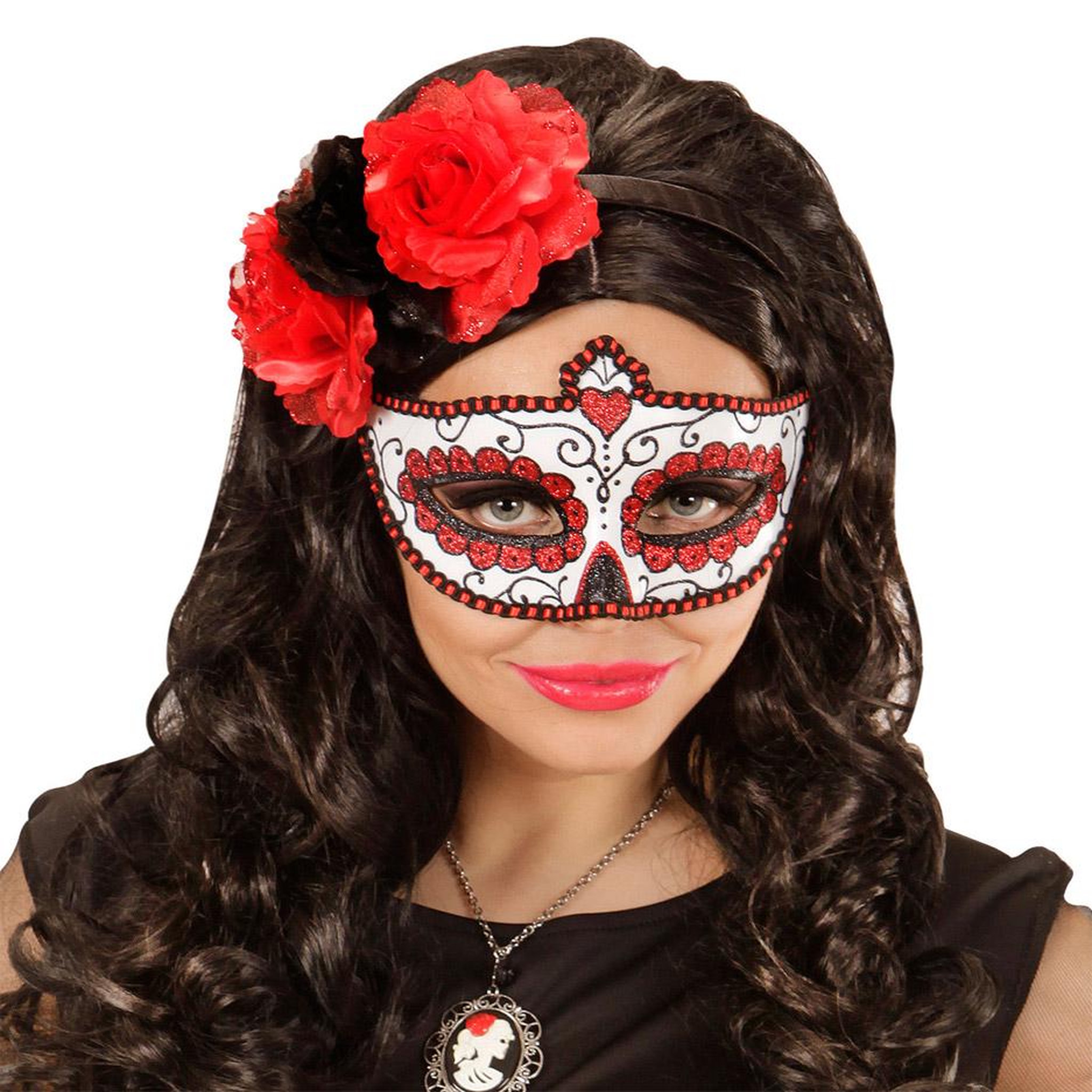 Voir la diapositive 2 : WIDMANN Masque Loup Mariée Mexicaine - Halloween