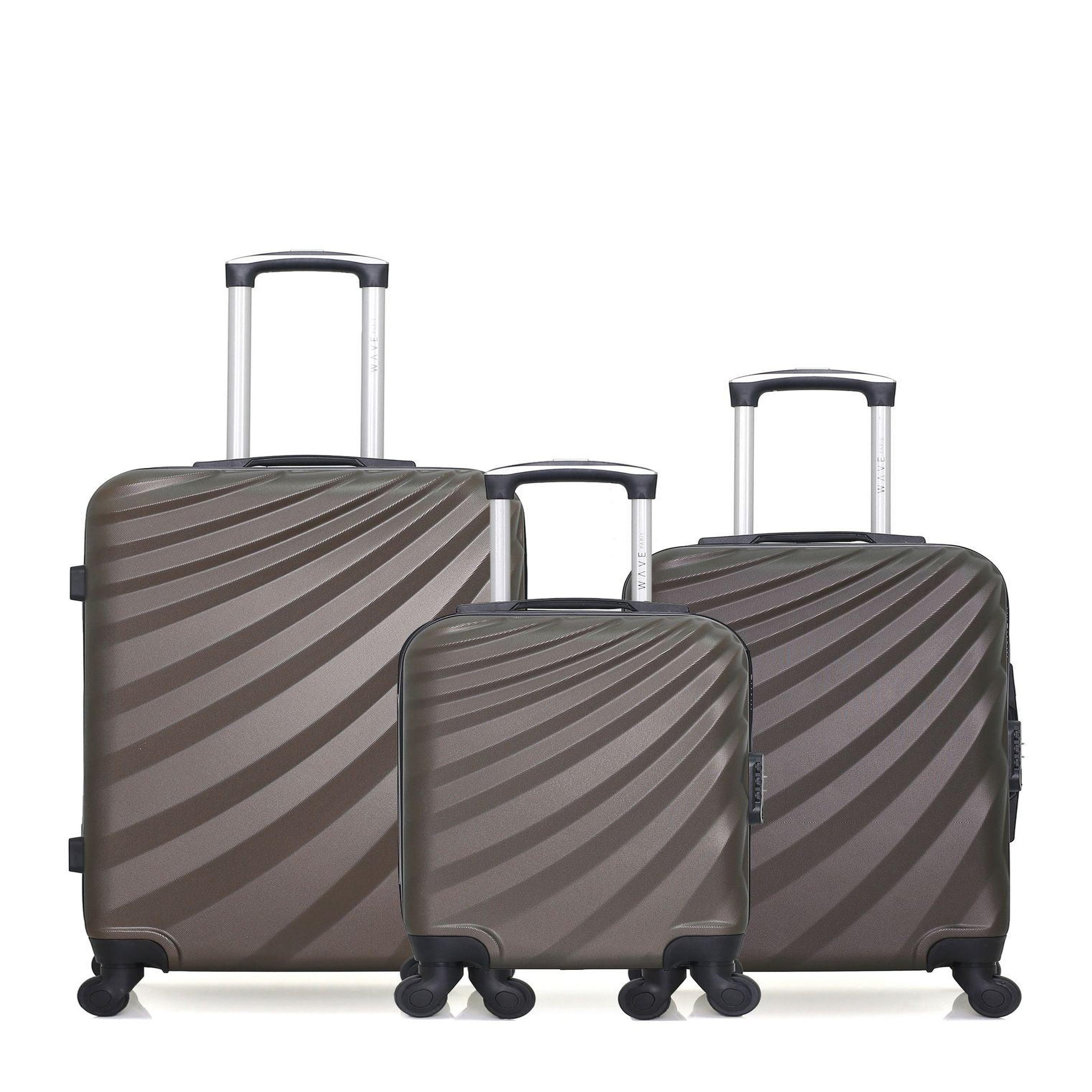 WAVE PARIS Wave paris - lot de 3 - valise weekend, valise cabine et valise cabine xxs danube. Coloris disponibles : Rouge, Bleu, Gris
