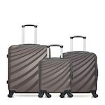 WAVE PARIS WAVE PARIS - Lot de 3 - Valise Weekend, valise cabine et valise cabine XXS DANUBE. Coloris disponibles : Rouge, Bleu, Beige, Orange, Gris