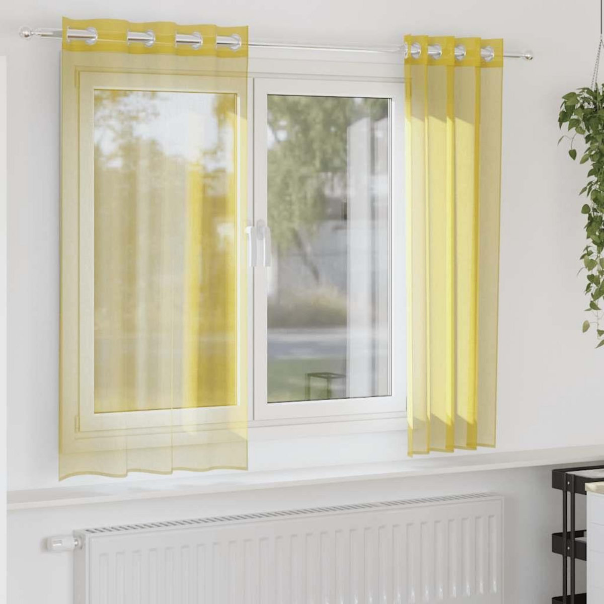VIDAXL Rideaux en voile avec œillets 2 pcs jaune