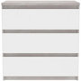 Voir la diapositive 3 : MARKET24 Commode CHELSEA 3 Tiroirs - Couleur blanc/béton clair - L 77,2 x P 42 x H 79,9 cm