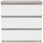 Voir la diapositive 3 : MARKET24 Commode CHELSEA 3 Tiroirs - Couleur blanc/béton clair - L 77,2 x P 42 x H 79,9 cm