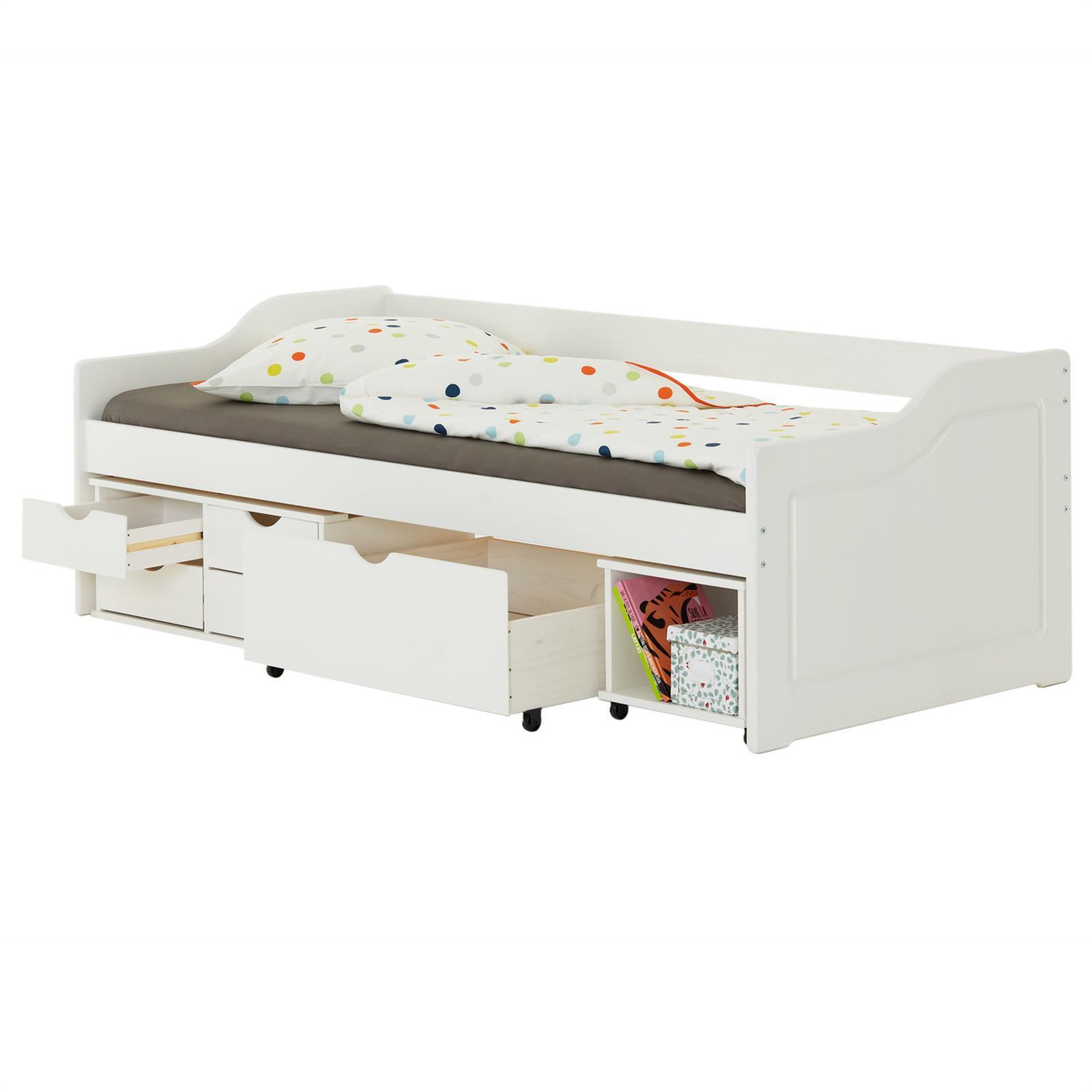 Voir la diapositive 2 : IDIMEX Lit fonctionnel SENTA en pin massif, 90 x 200 cm