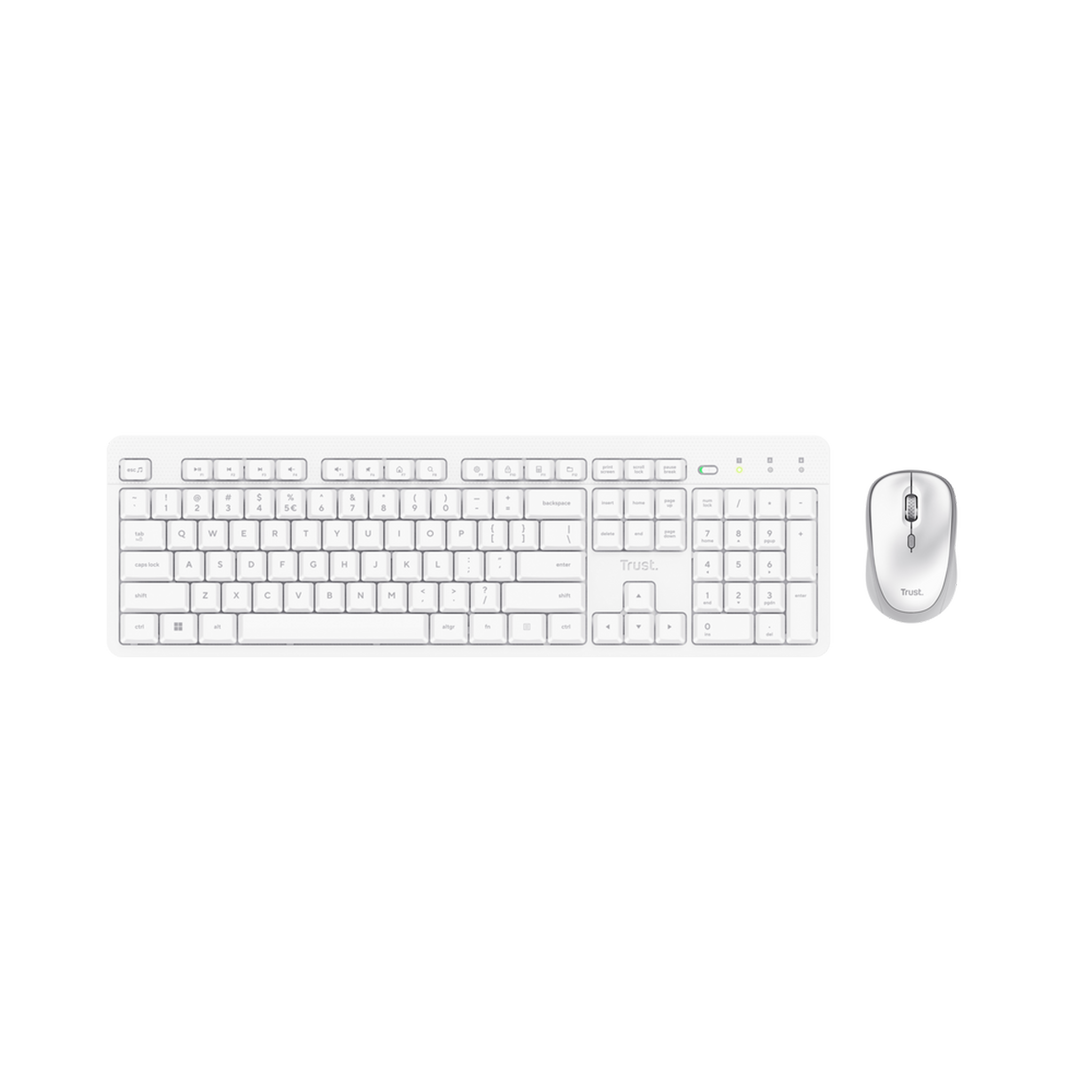 Voir la diapositive 4 : Trust Ensemble clavier sans fil RF AZERTY français + souris ambidextre Ody II blancs