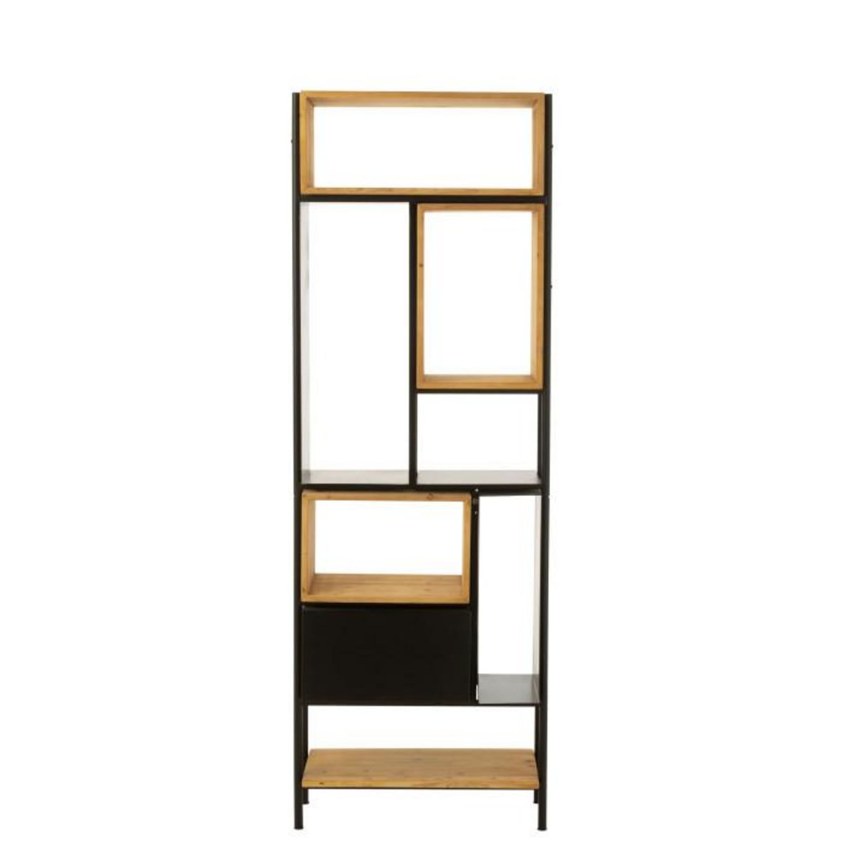Paris Prix Étagère en Bois  Tina  65cm Noir & Naturel