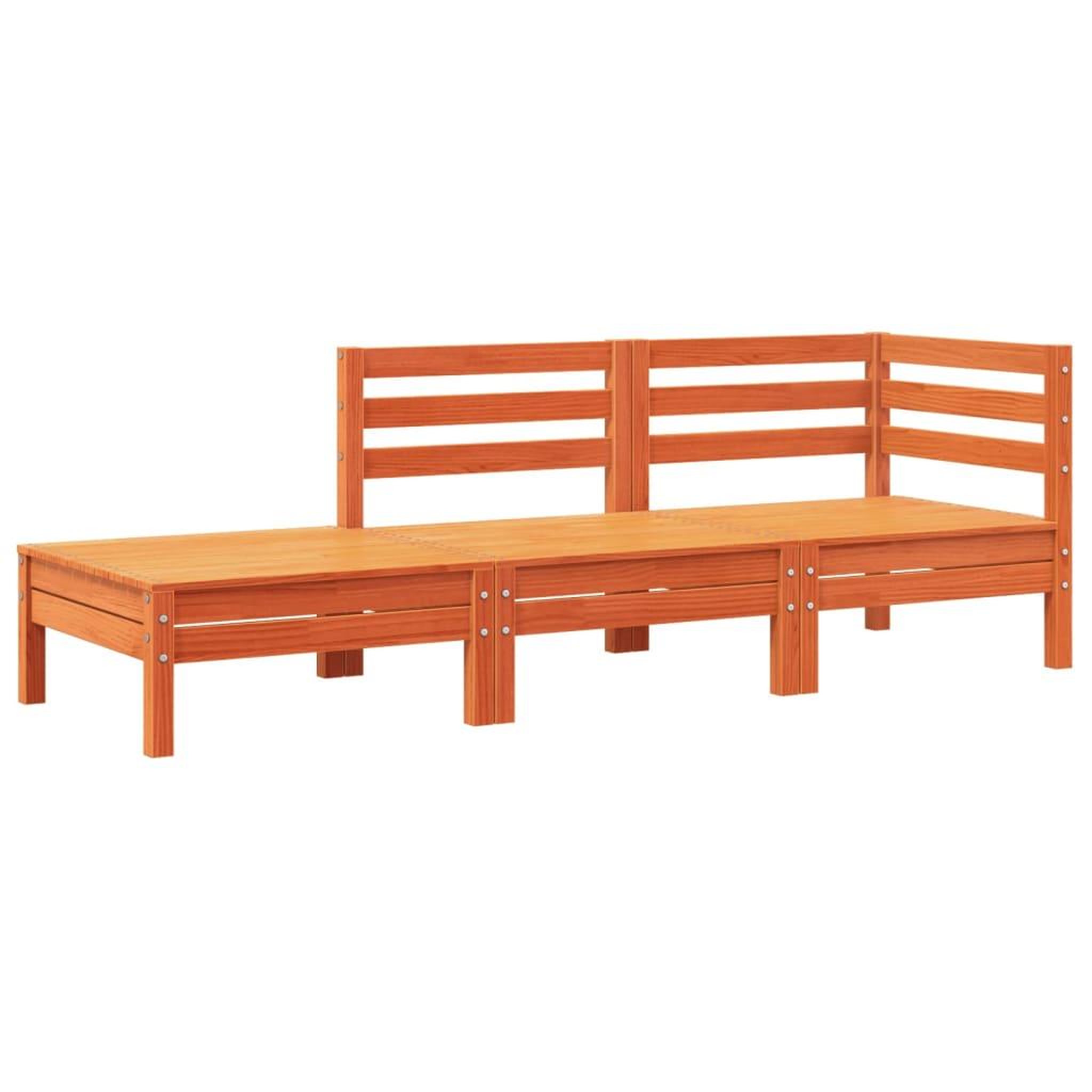 Voir la diapositive 4 : VIDAXL Canape de jardin avec coussins et repose-pied bois pin massif