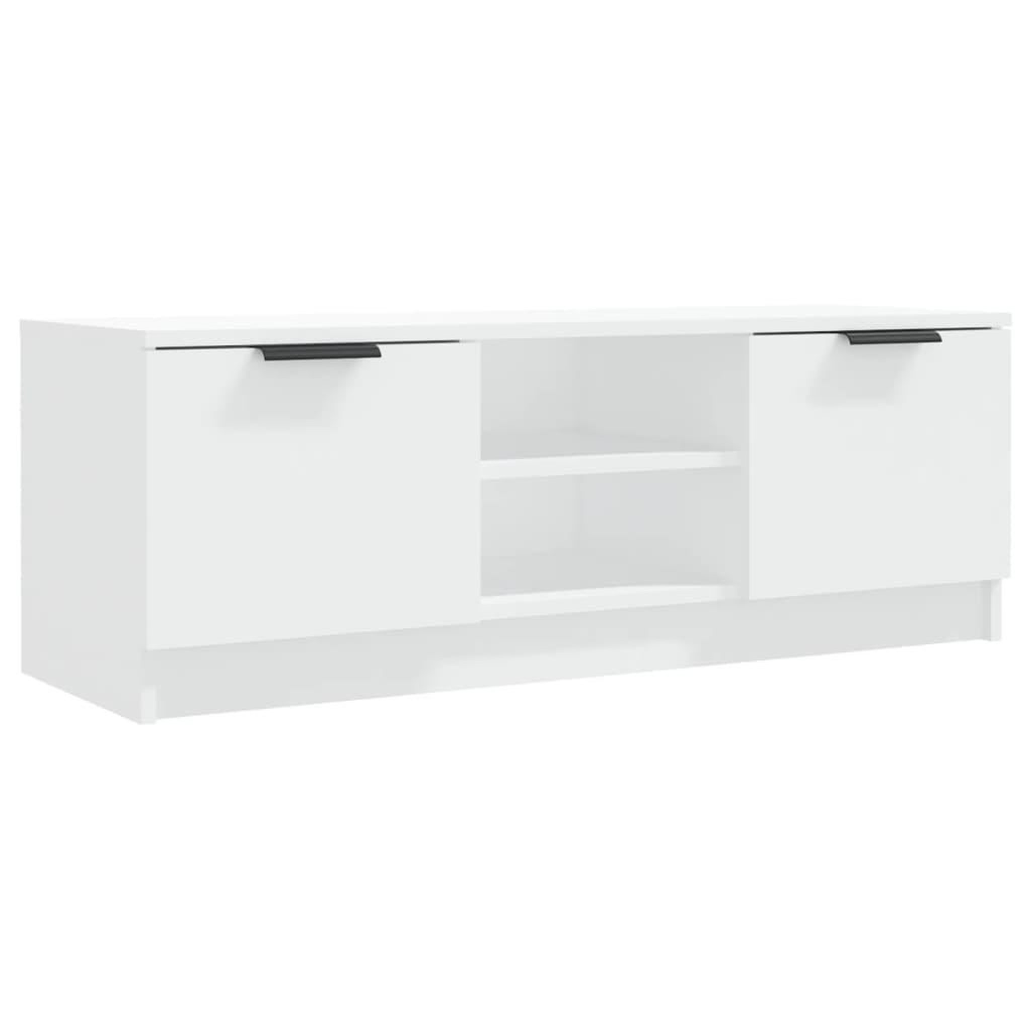 Voir la diapositive 2 : VIDAXL Meuble TV Blanc 102x35x36,5 cm Bois d'ingenierie