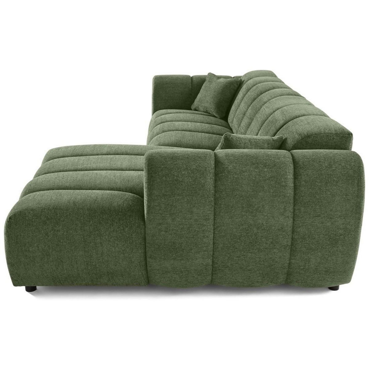 LISA DESIGN Curtis - canapé d'angle droit 4 places en tissu texturé