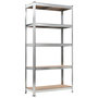 Voir la diapositive 2 : VIDAXL Etagere resistante a 5 niveaux Argente Acier et bois ingenierie