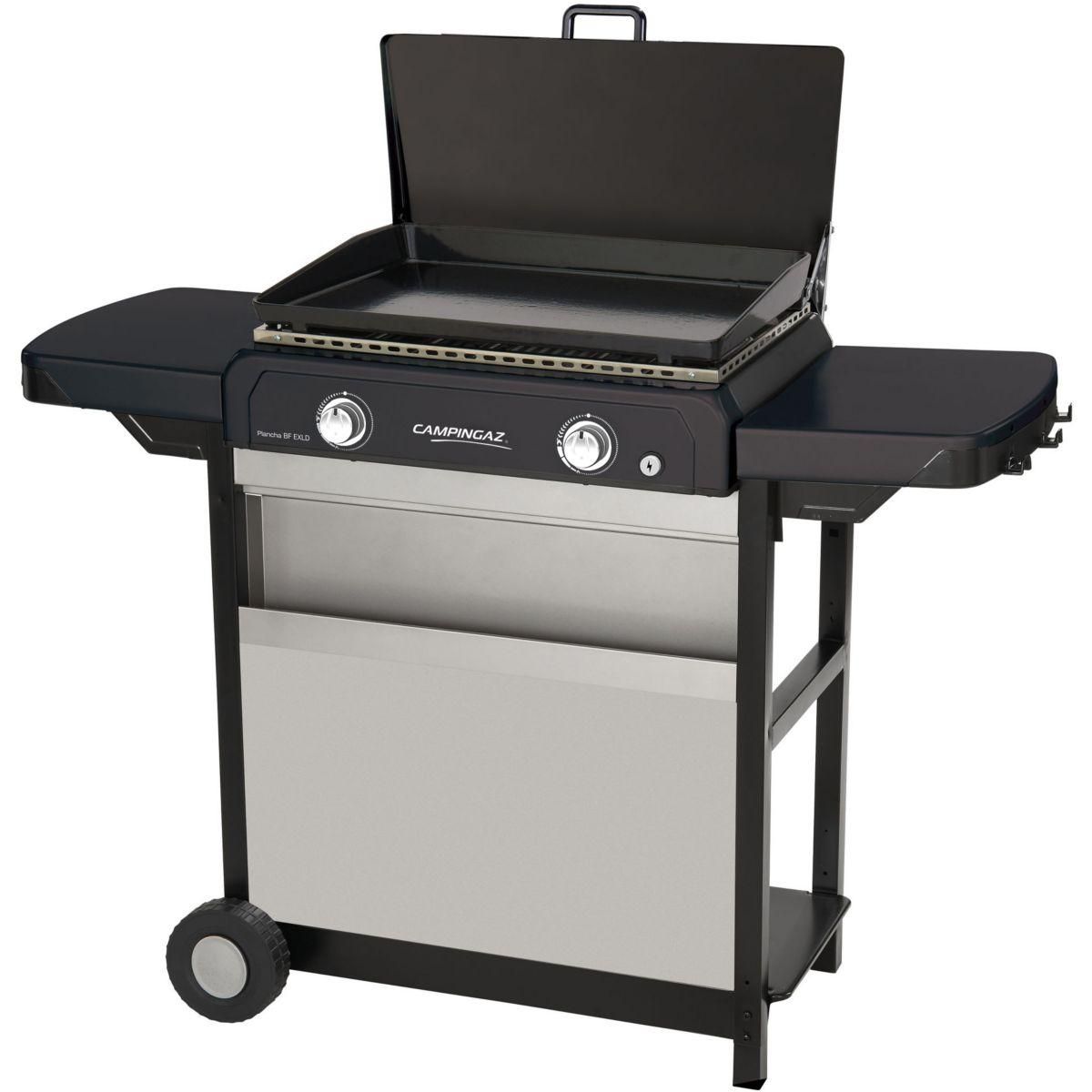 CAMPINGAZ Plancha gaz BLUE FLAME EXLD 2 brûleurs sur chariot, 60x40 cm