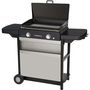 Voir la diapositive 2 : CAMPINGAZ Plancha gaz BLUE FLAME EXLD 2 brûleurs sur chariot, 60x40 cm