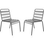 Habitat et Jardin Lot de 2 chaises de jardin en métal empilables  Bilbao  - Taupe