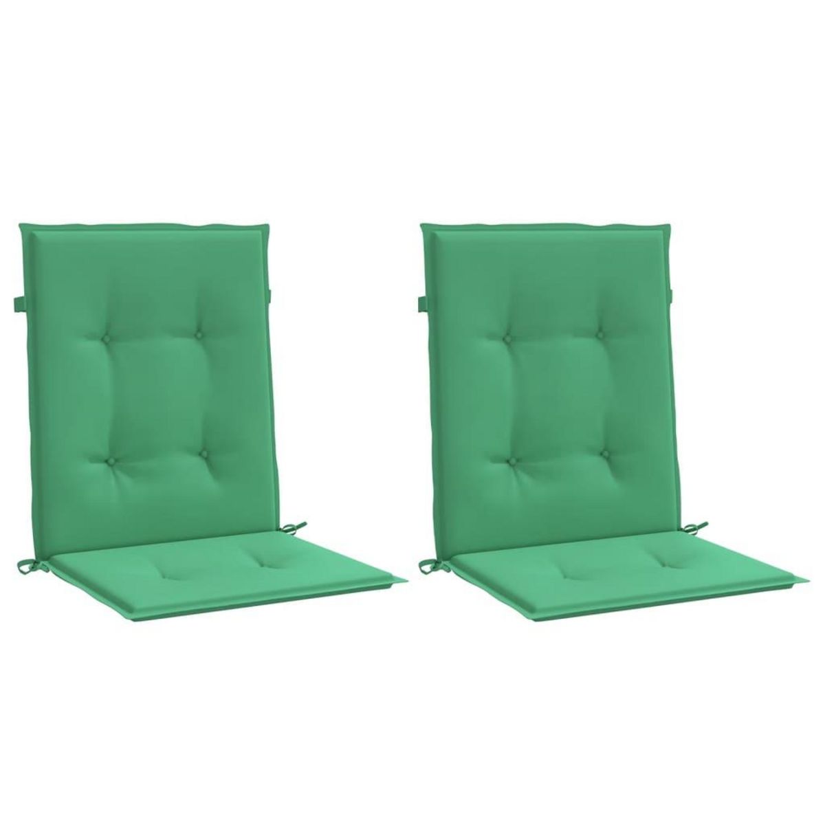 VIDAXL Coussins de chaise de jardin a dossier bas lot de 2 vert