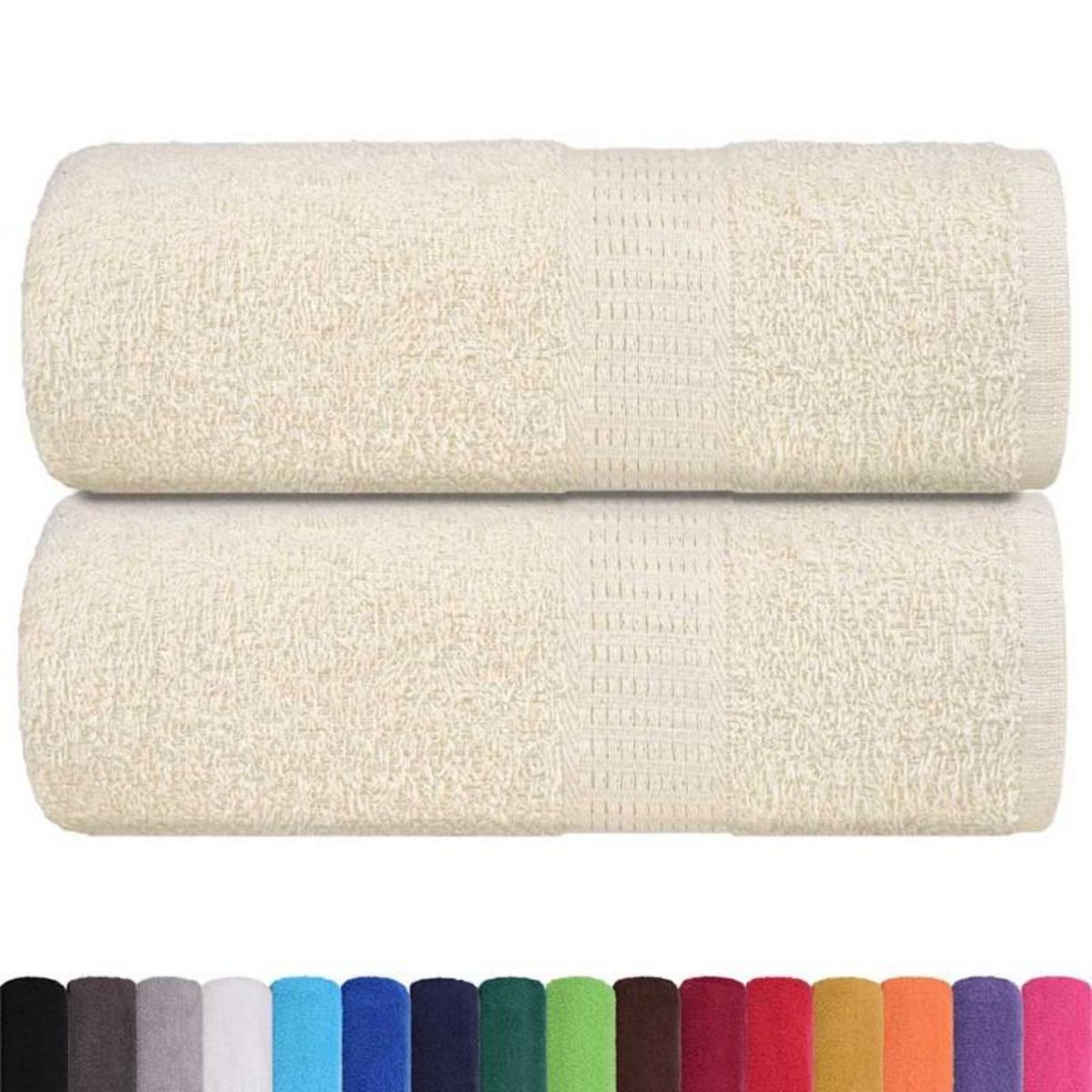 VIDAXL Serviettes de visage 2 pcs crème 30x30 cm 360 g m² 100% coton