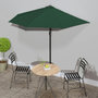 Voir la diapositive 1 : VIDAXL Parasol de balcon avec mat en aluminium Vert 270x144 cm Demi