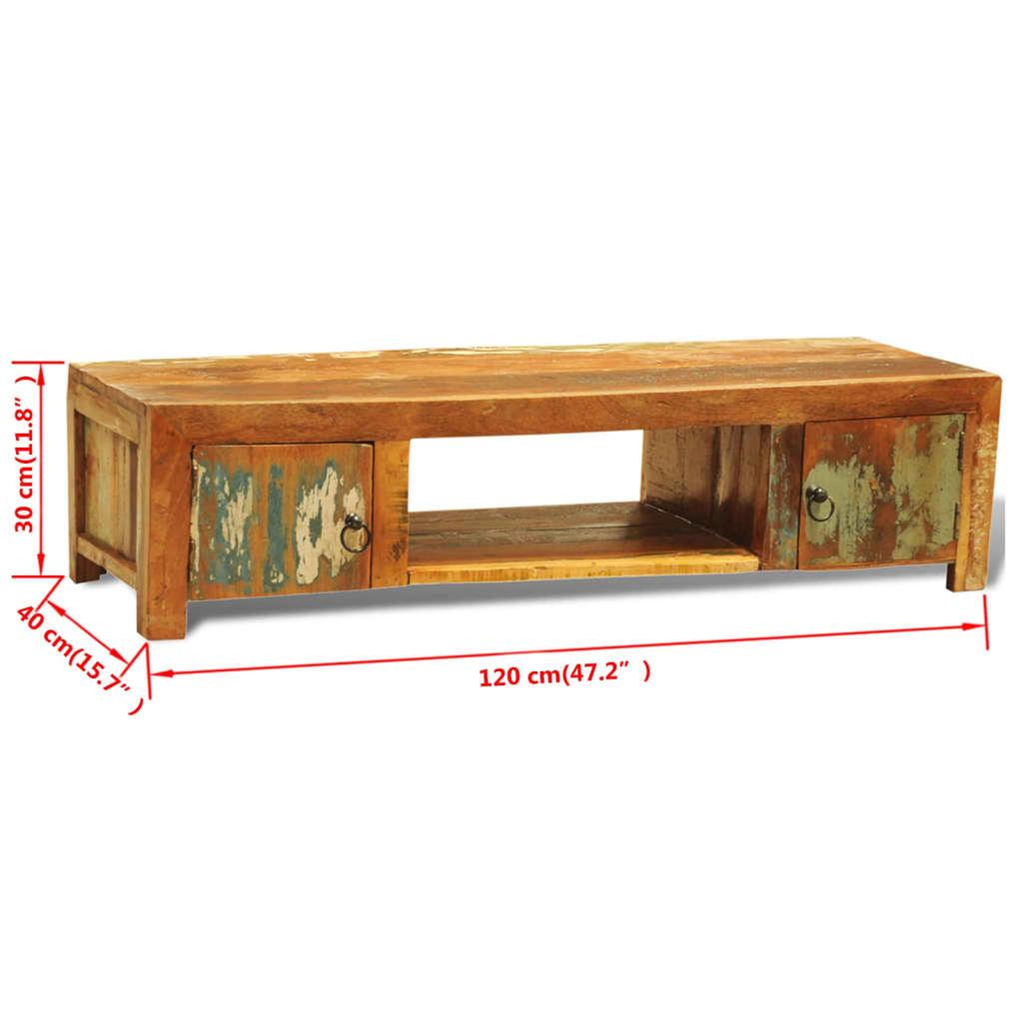 Voir la diapositive 6 : VIDAXL Meuble TV avec 2 portes Bois de recuperation Vintage