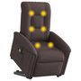 Voir la diapositive 2 : VIDAXL Fauteuil inclinable de massage electrique Marron fonce Tissu