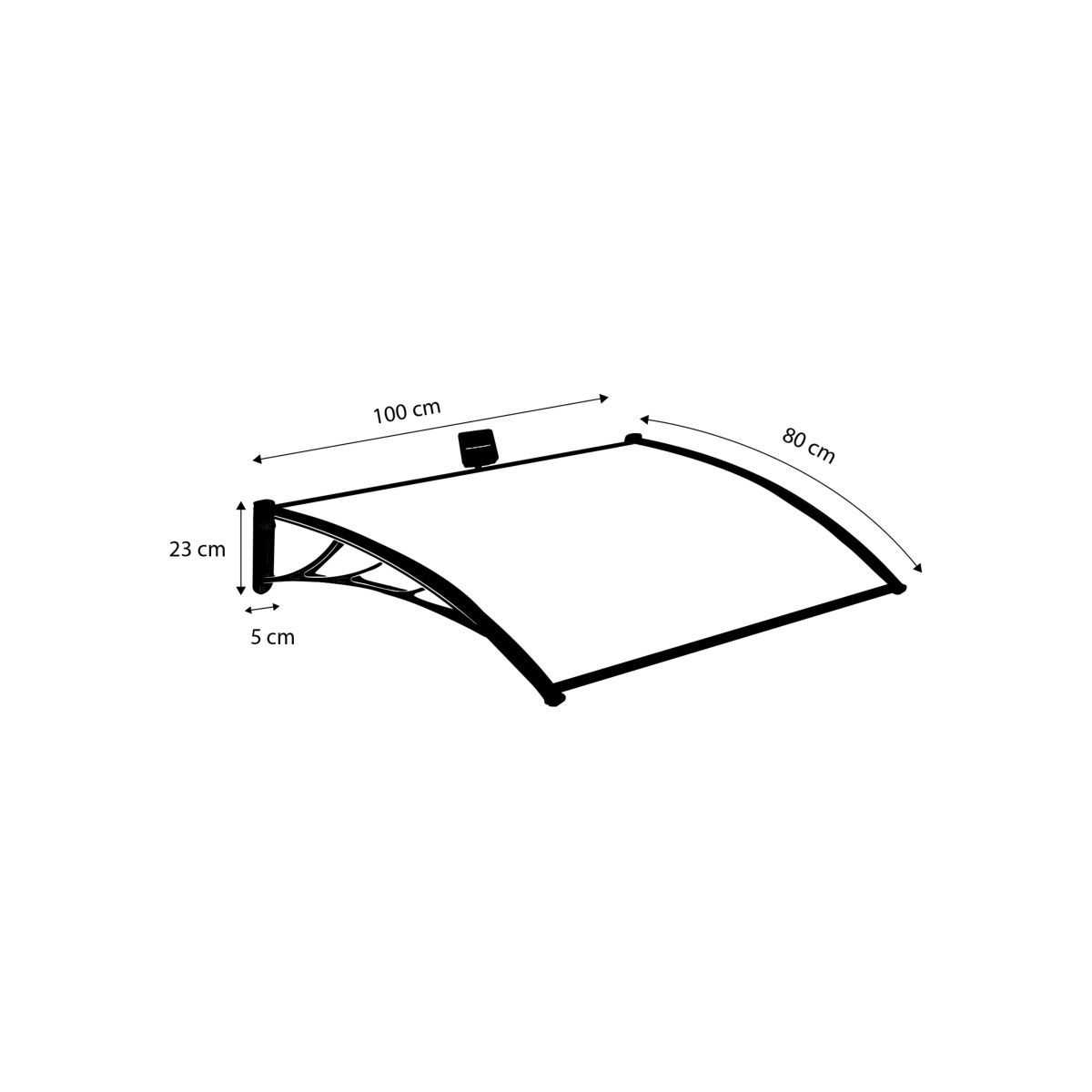 Inkazen Marquise transparente LED 80 x 240 cm