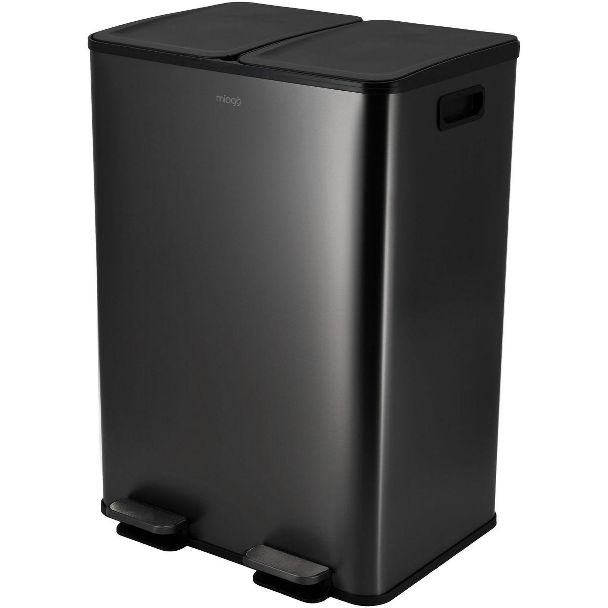 MIOGO Poubelle de cuisine tri sélectif 60l anthracite