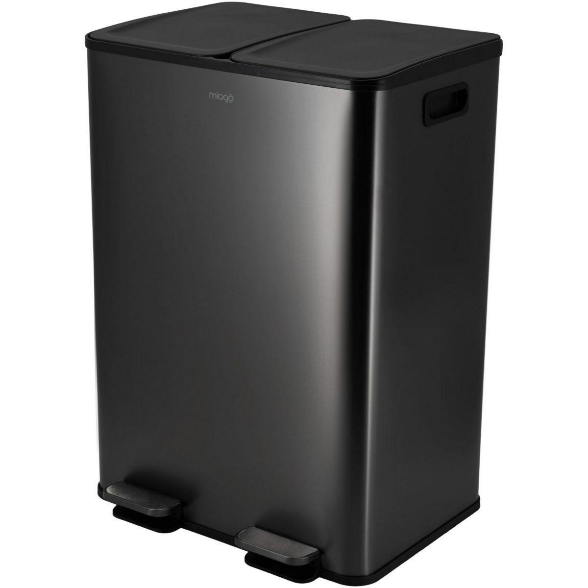 MIOGO Poubelle de cuisine tri sélectif 60L anthracite