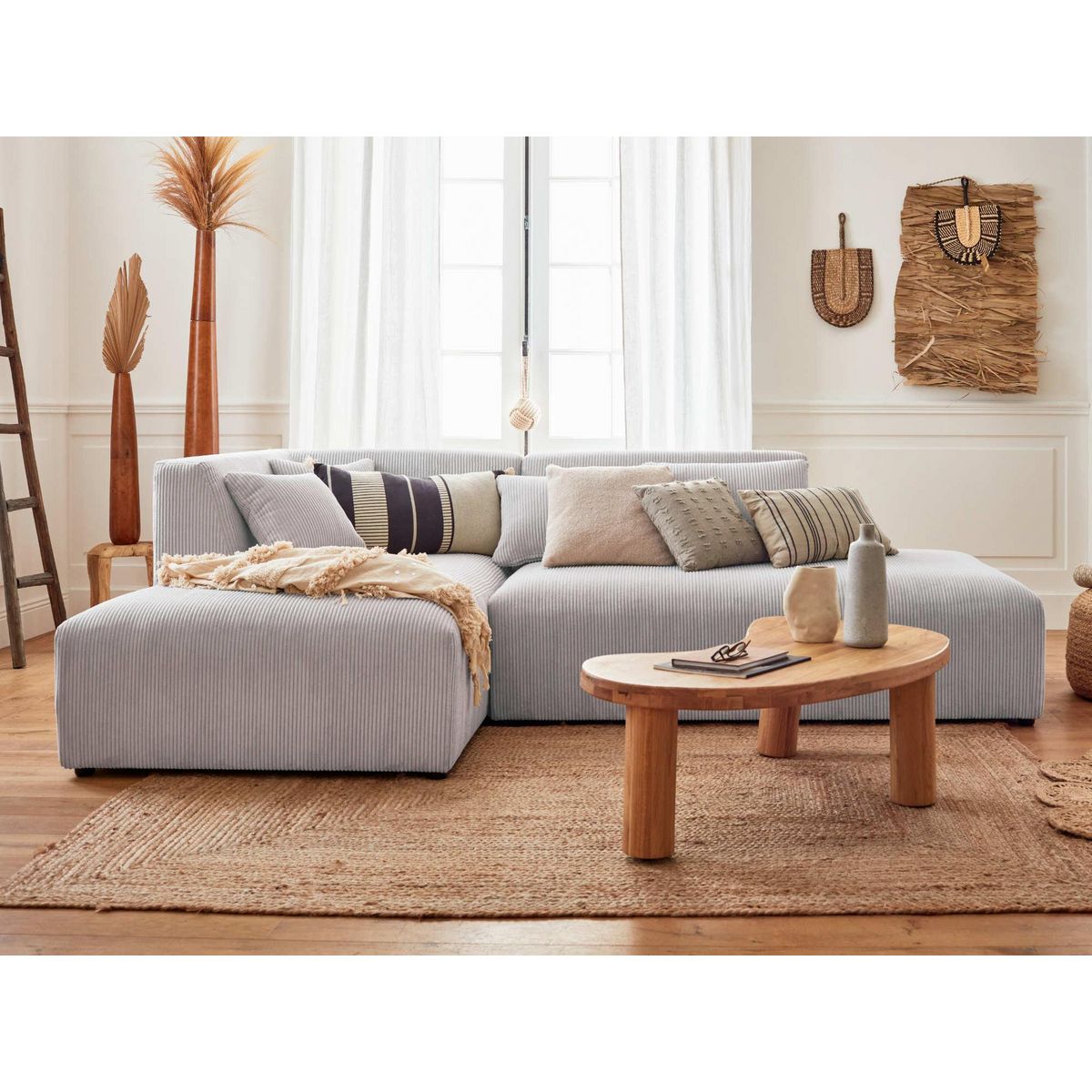 LISA DESIGN Victoire - canapé modulable d'angle gauche - 4 places - en velours côtelé