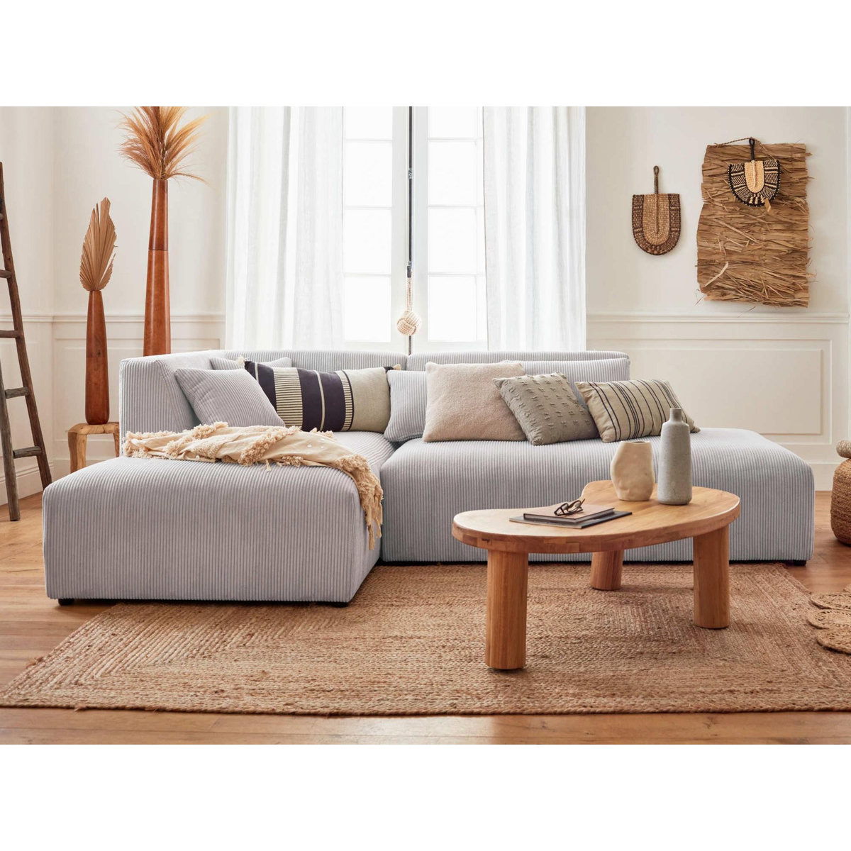 LISA DESIGN Victoire - canapé modulable d'angle gauche - 4 places - en velours côtelé