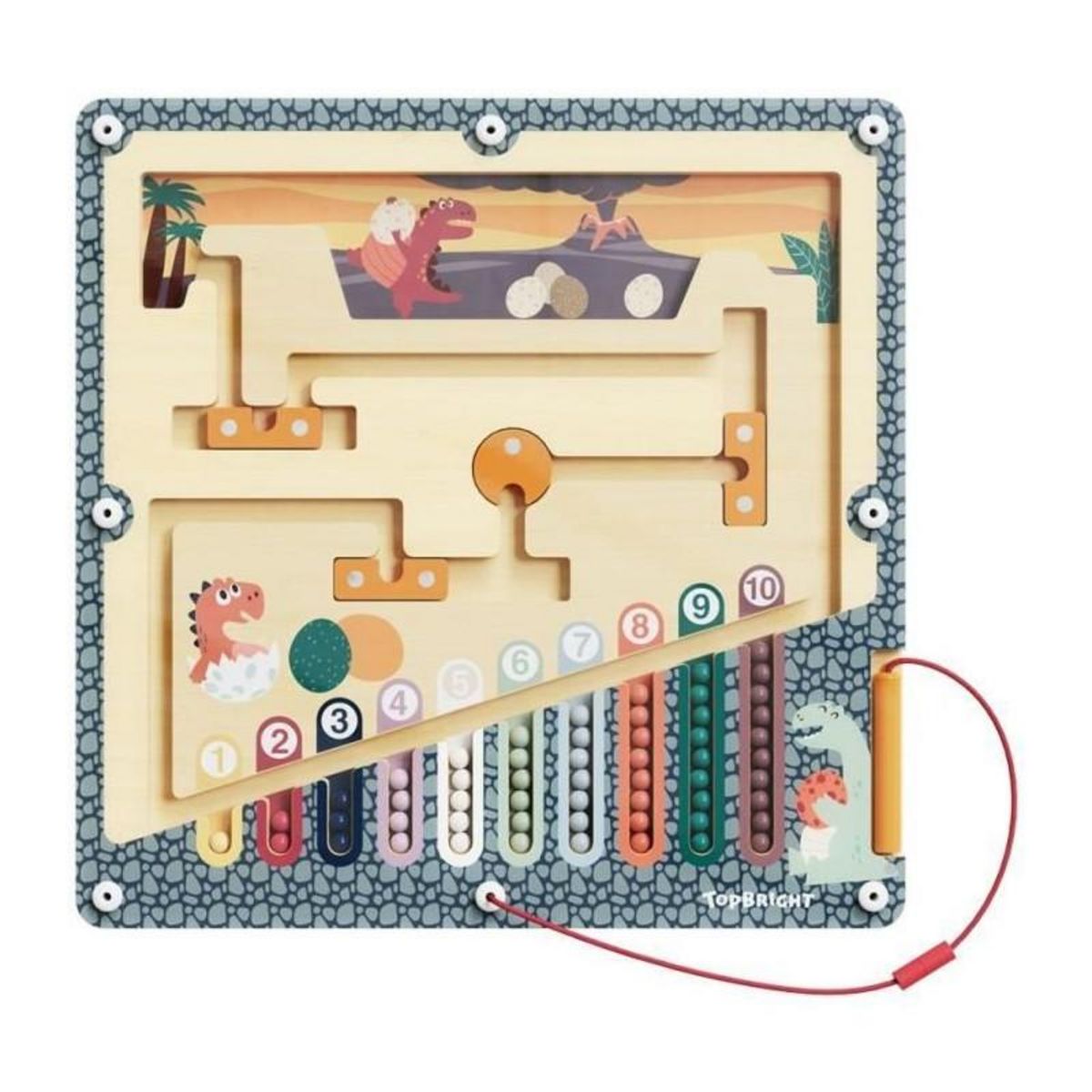 GENERIQUE Labyrinthe de l'oeuf de Dinosaure - TOP BRIGHT - Stylo Magnétique - Tri - Couleurs - Nombres