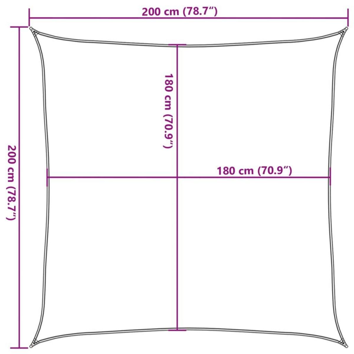 VIDAXL Voile d'ombrage 160 g/m^2 Marron 2x2 m PEHD