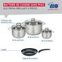 Voir la diapositive 2 : ELO Ensemble de 1 Poêle de cuisson 20 cm et 3 faitouts 12, 16 et 20 cm Elo Prima Brillant
