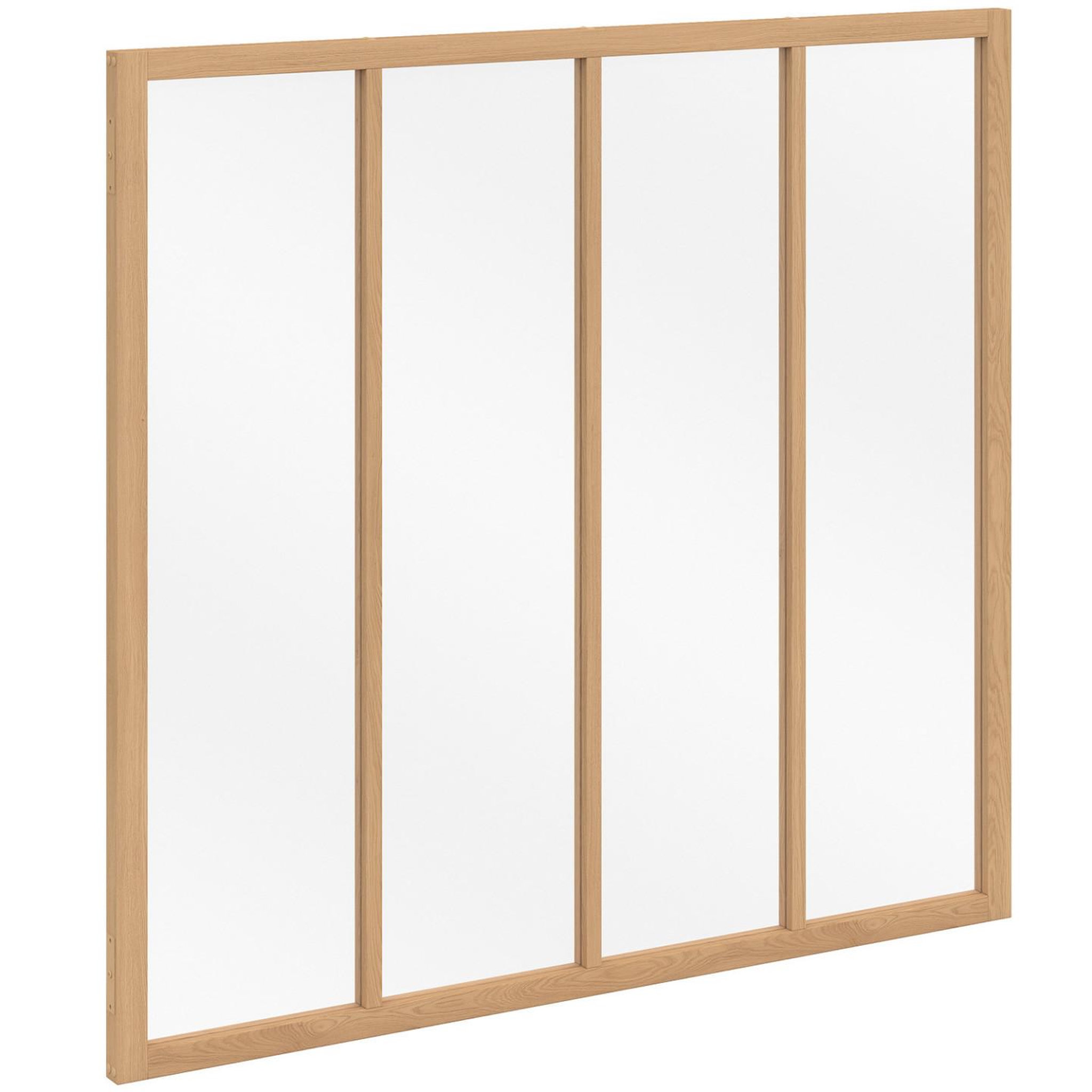 ID MARKET Verrière atelier 4 vitrages l. 116 x h. 108 cm en bois et verre trempé