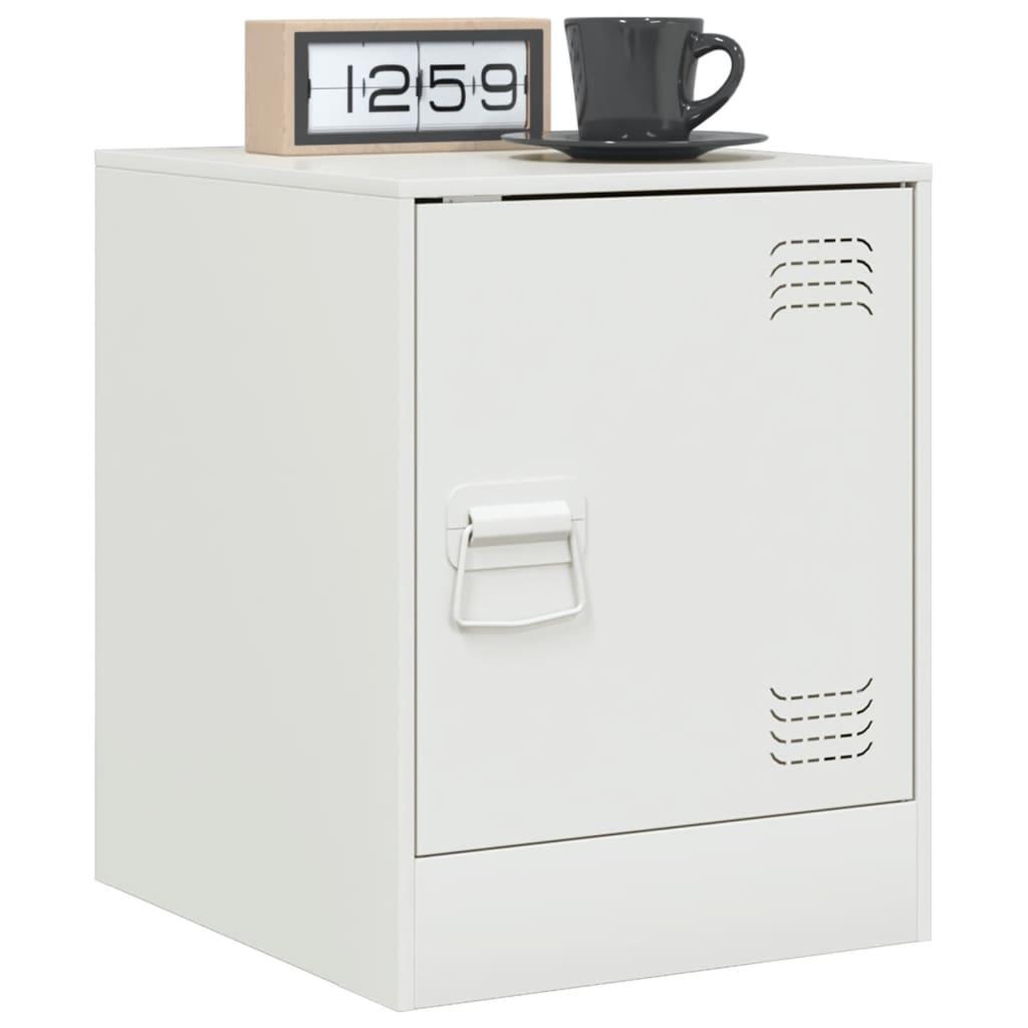 Voir la diapositive 4 : VIDAXL Table de chevet blanc 34,5x39x44 cm acier