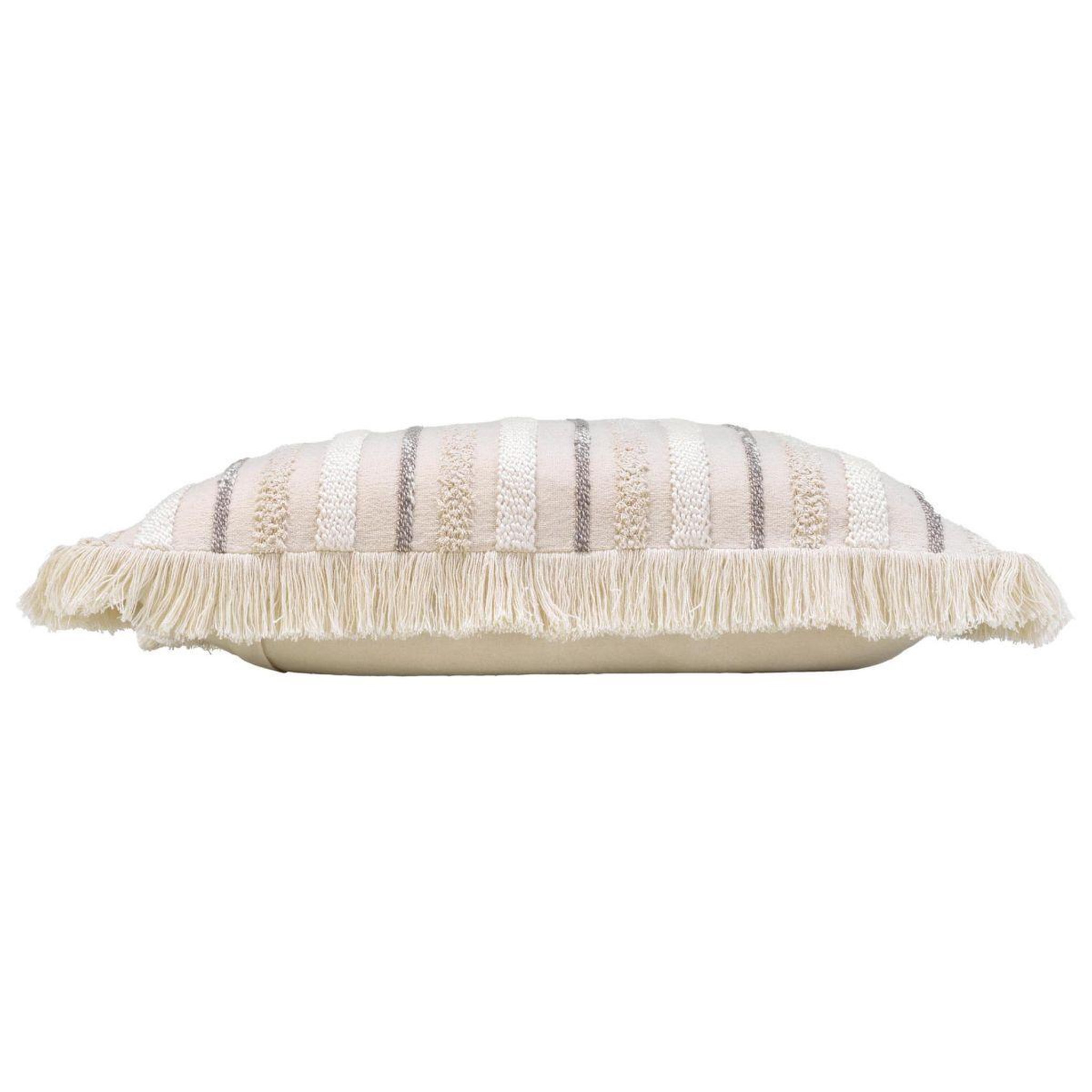 Voir la diapositive 2 : Douceur d'Intérieur Coussin déco à franges  atlas  60x60cm naturel