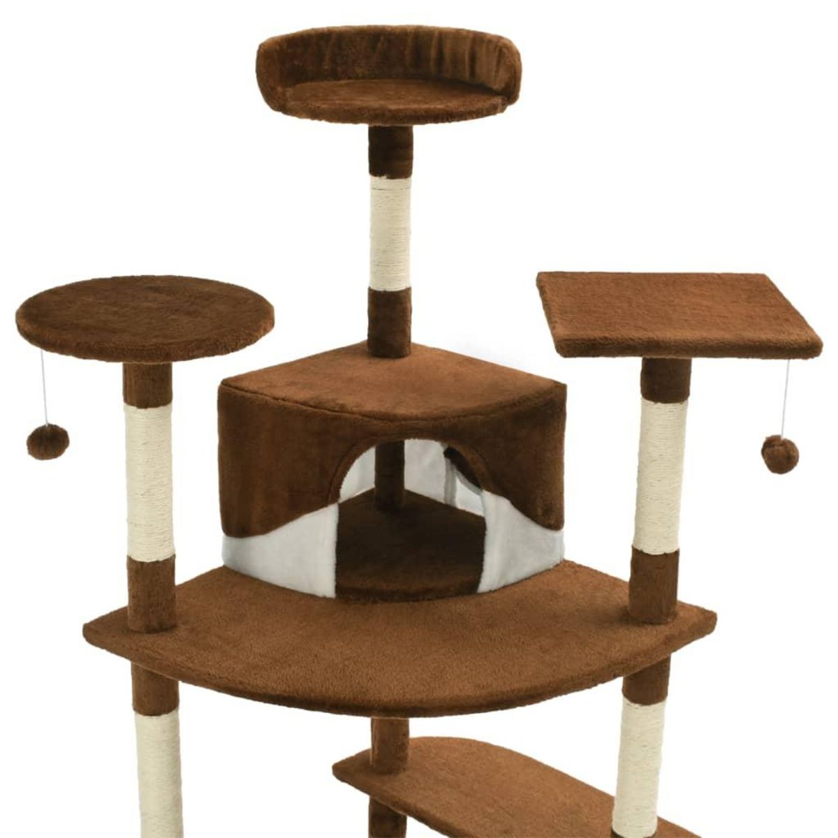 VIDAXL Arbre a chat avec griffoirs en sisal 203 cm Marron et Blanc