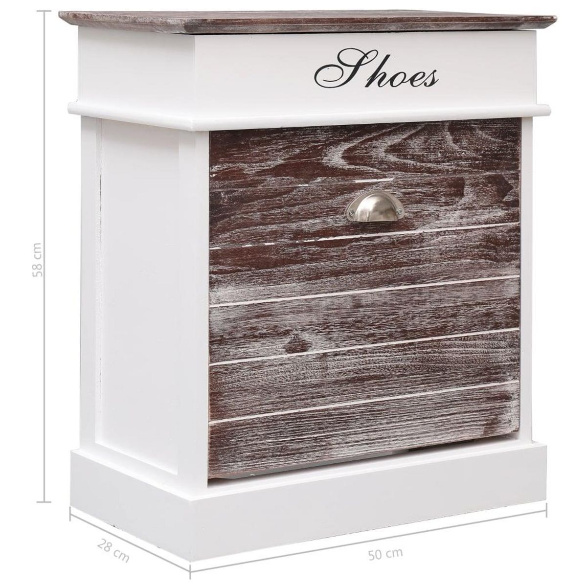 VIDAXL Armoire a chaussures Marron 50 x 28 x 58 cm Bois de Paulownia