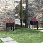 VIDAXL Jardinieres 2 pcs Noir 50x50x70 cm Bois de pin massif