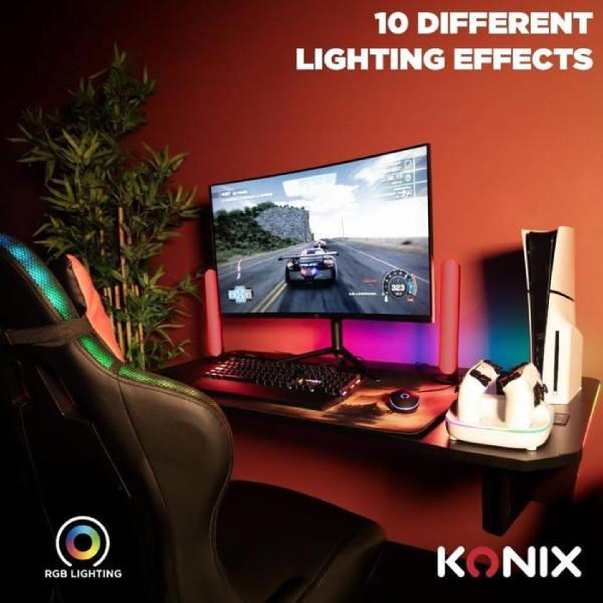 Voir la diapositive 4 : KONIX Station de rechargement pour 2 manettes dualsense - ps5 - konix - charge rapide - connecteurs magnétiques - blanc