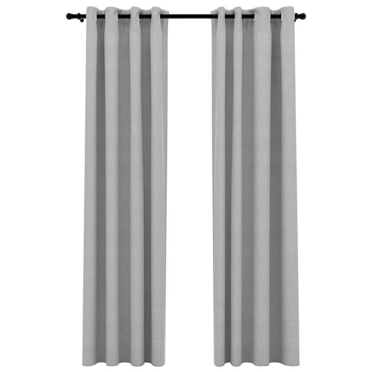 VIDAXL Rideaux occultants Aspect lin avec œillets 2 pcs Gris 140x245cm