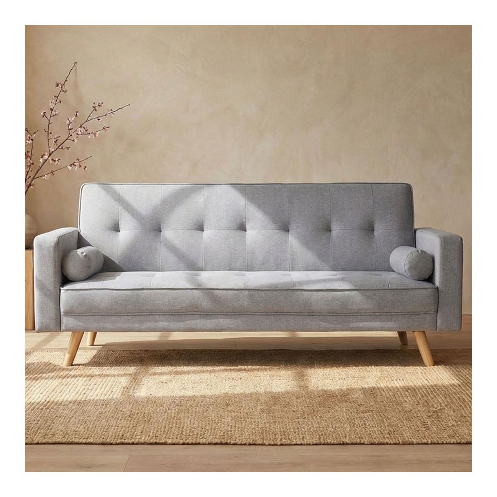 Voir la diapositive 3 : Paris Prix Canapé convertible 3 places scandinave  navya  gris clair