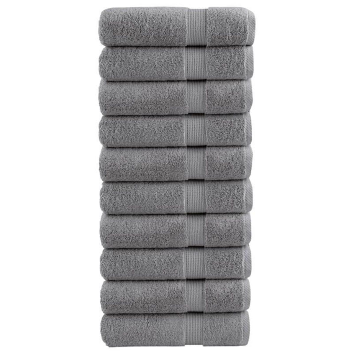VIDAXL Essuie mains de qualité supérieure SOLUND 10 pcs gris 600 g m²