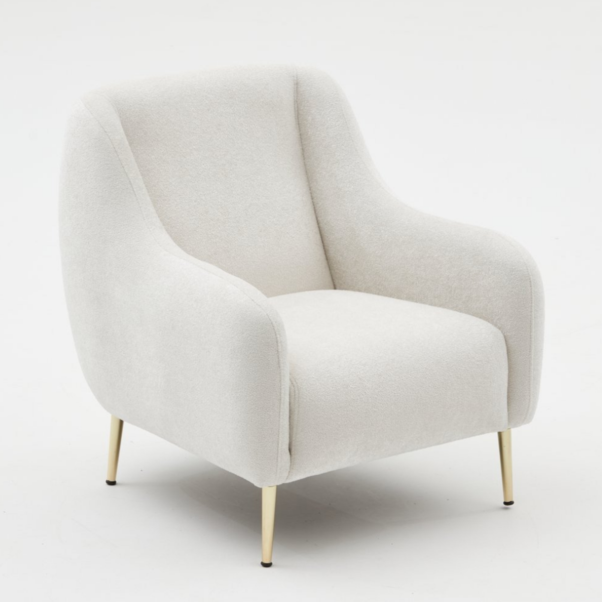 CONCEPT USINE Fauteuil blanc - pieds dorés NEGAN