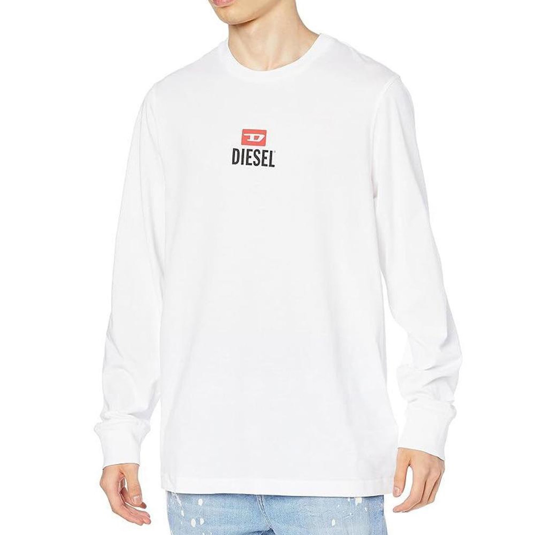 DIESEL T-shirt Manches Longues Blanc Homme Diesel Small. Coloris disponibles : Blanc