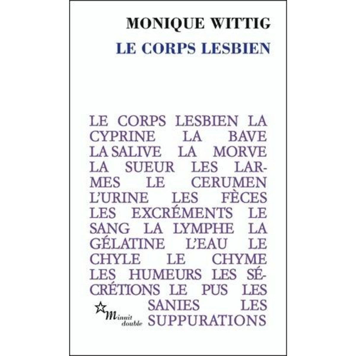 LE CORPS LESBIEN, Wittig Monique