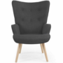 Voir la diapositive 3 : ID MARKET Fauteuil scandinave IVAR en tissu gris anthracite