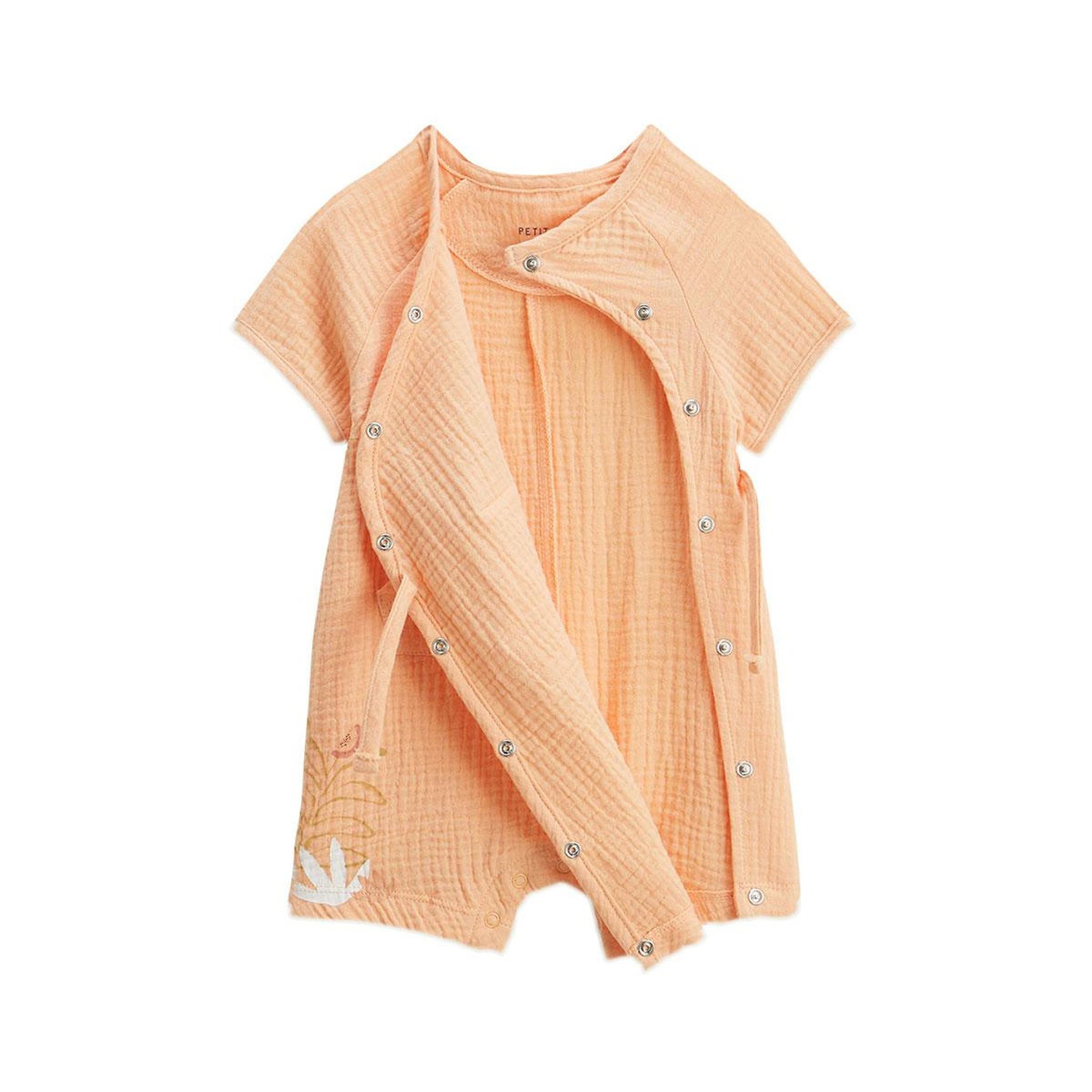 Petit Béguin Barboteuse bébé + headband en gaze de coton Sierra