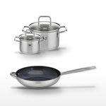 ELO Lot Poêle céramique 32cm & 2 Faitouts 14/20cm Elo Profi Therm Platinum