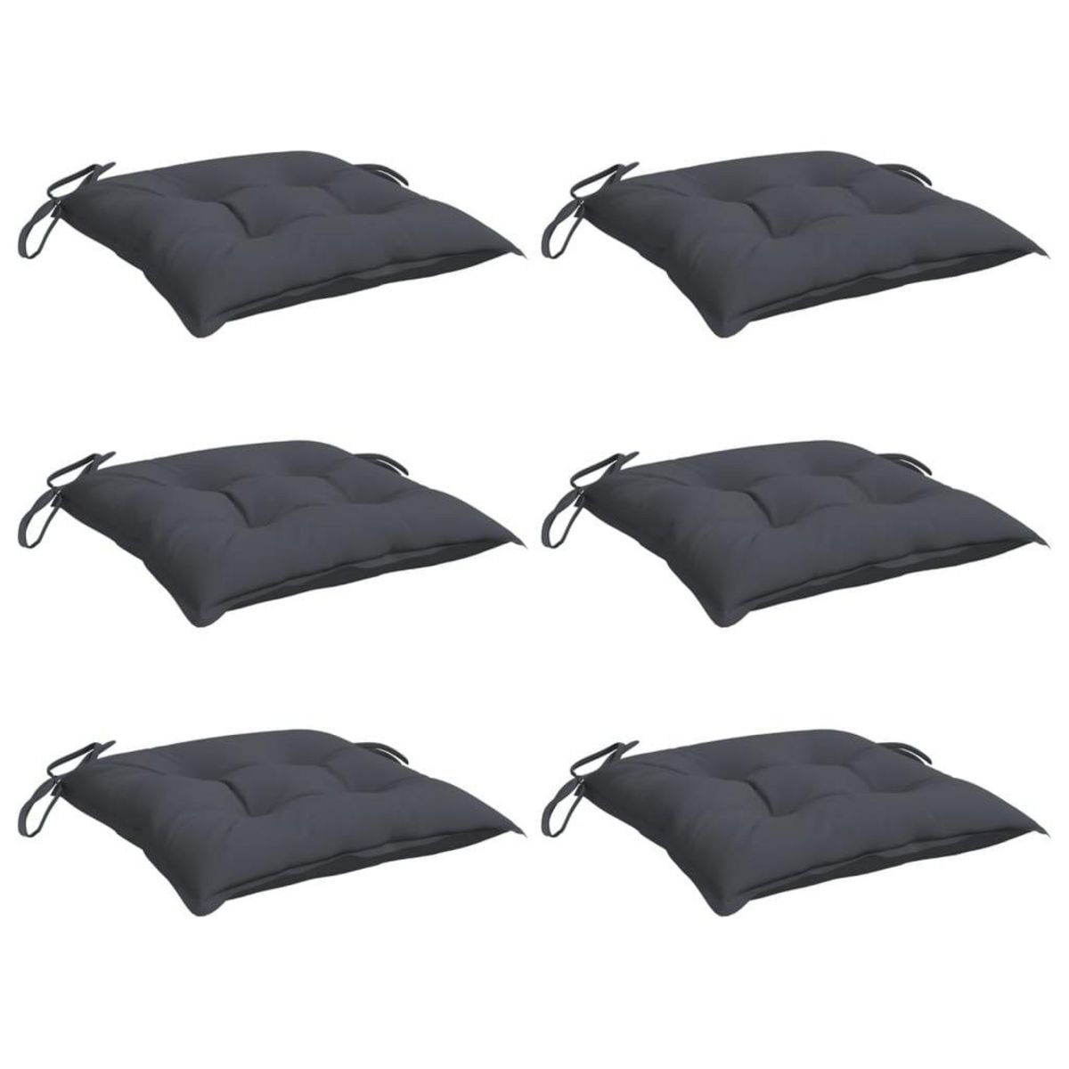 VIDAXL Coussins de chaise lot de 6 anthracite 50x50x7 cm tissu oxford