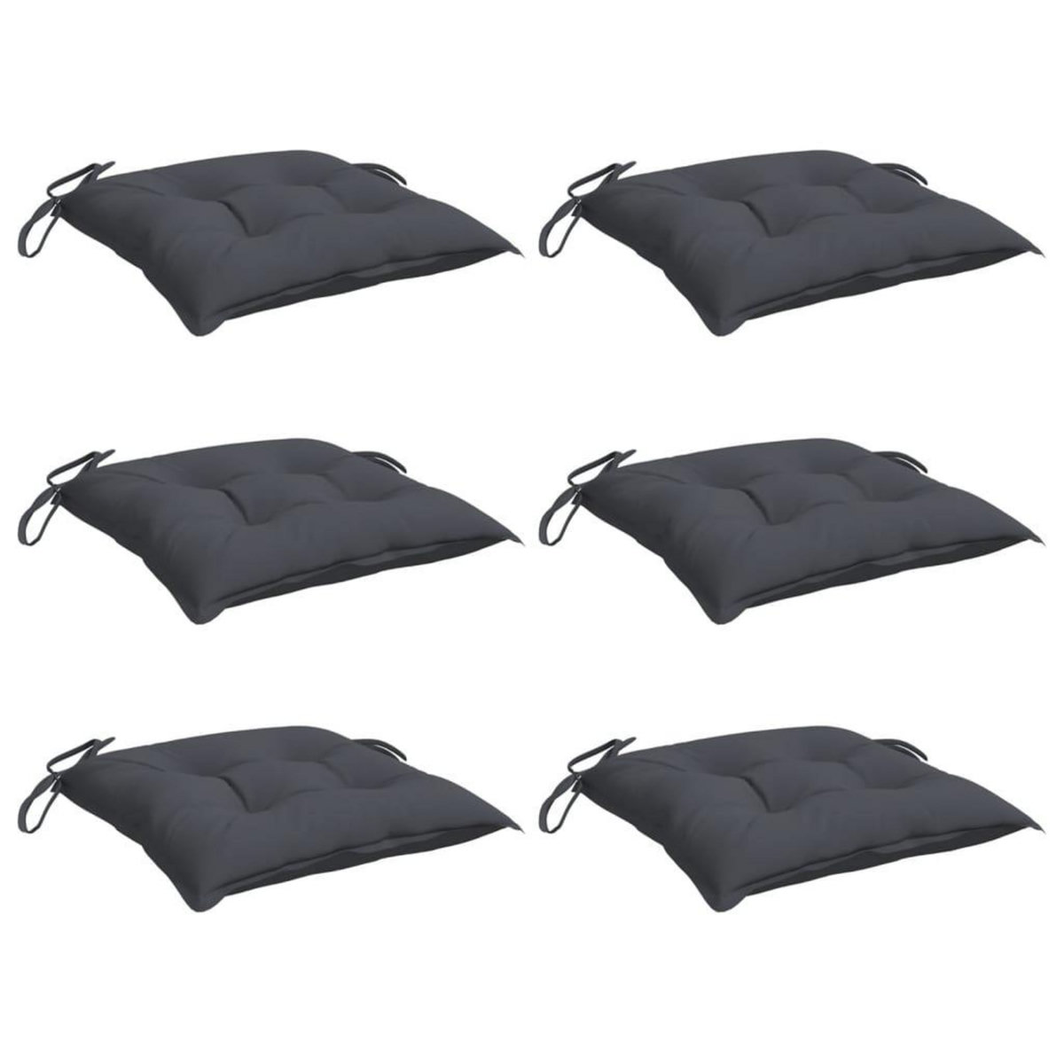 VIDAXL Coussins de chaise lot de 6 anthracite 50x50x7 cm tissu oxford