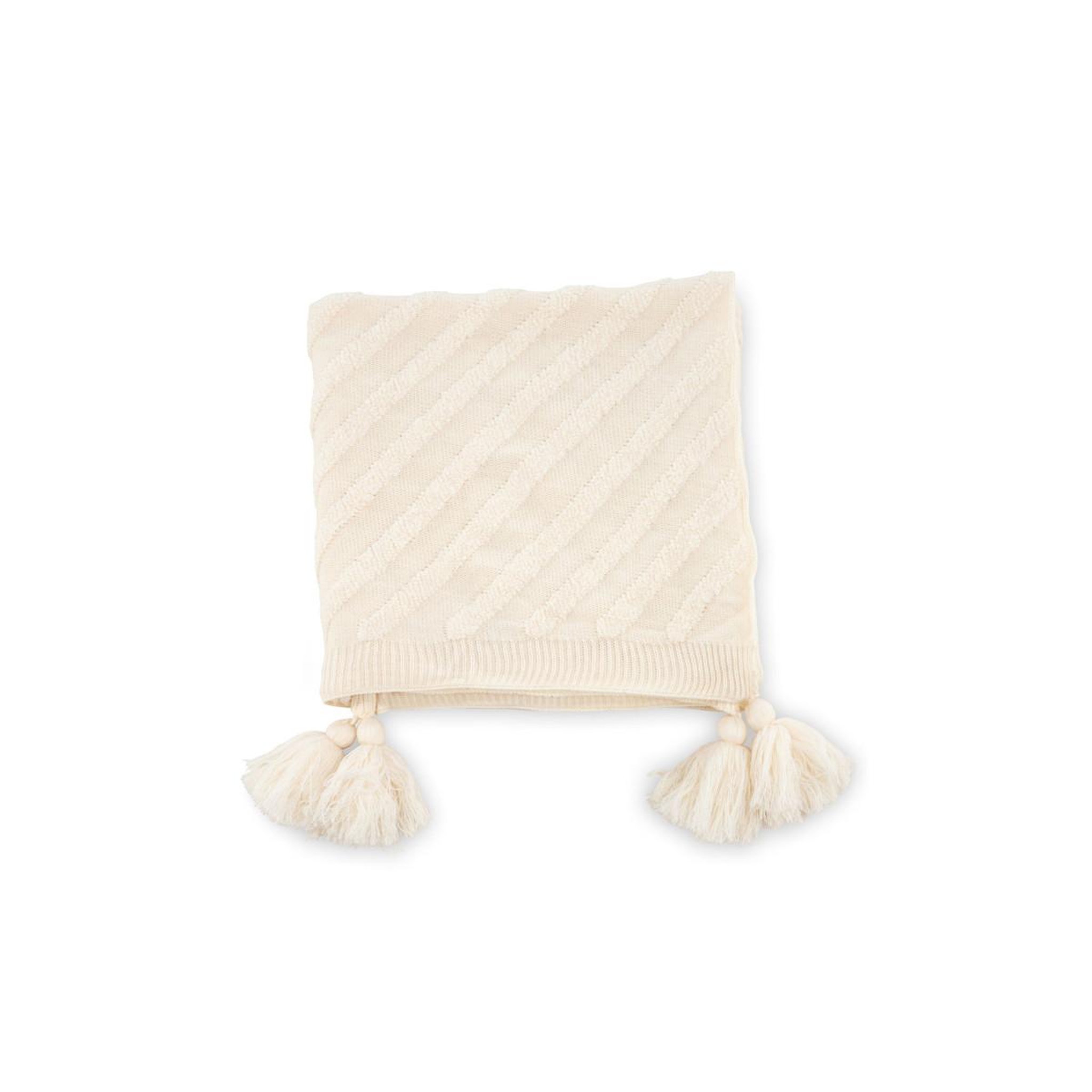 Voir la diapositive 2 : Paris Prix Plaid avec pompons  katlyn  130x170cm naturel