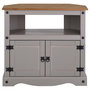 Voir la diapositive 3 : IDIMEX Meuble TV RAMON avec 2 portes, style mexicain en pin massif gris et brun