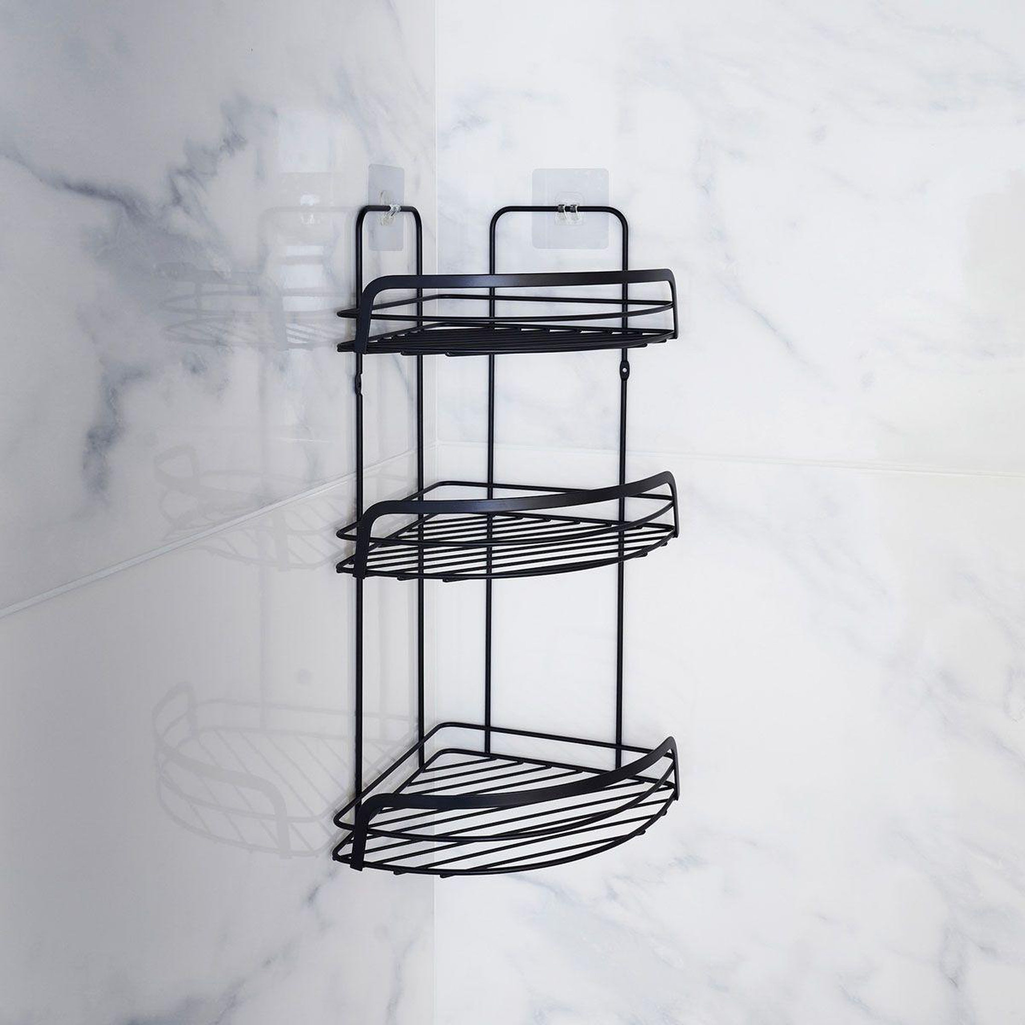 Voir la diapositive 2 : Douceur d'Intérieur Serviteur de douche angle  filaire premium  49cm noir